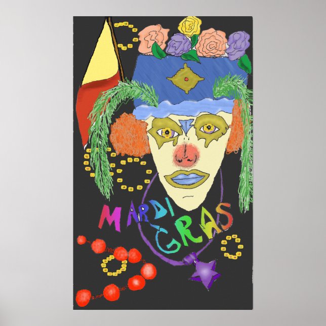 Mardi Gras Design 1 Poster (Front)