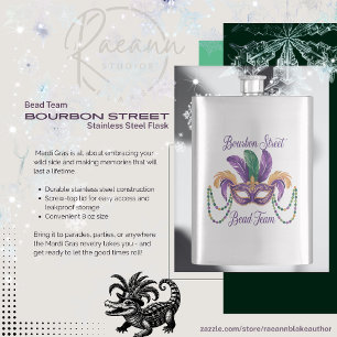 Mardi Gras Design Classic Stainless Steel Flask