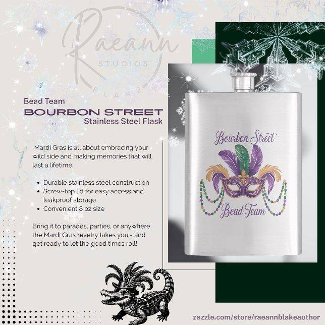Mardi Gras Design Classic Stainless Steel Flask (Creator Uploaded)