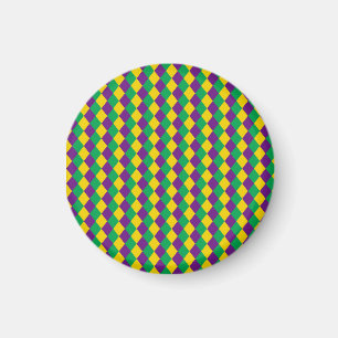 Mardi Gras Diamonds: Vibrant Festive Pattern Magnet