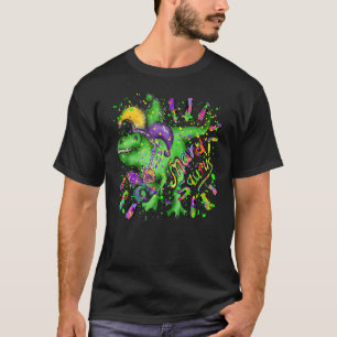 Mardi Gras Dinosaur Jester Mardi Gras Dino T Rex K T-Shirt