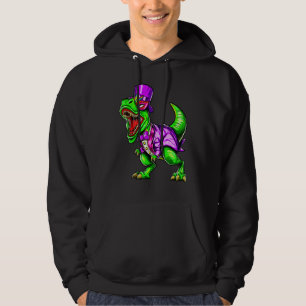 Mardi Gras Dinosaur Trex Dino T Rex Hoodie