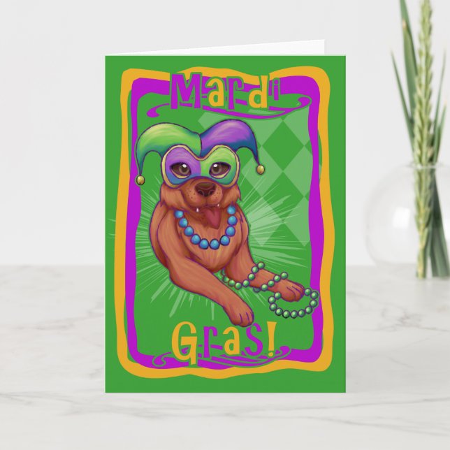 Mardi Gras Dog Card (Front)