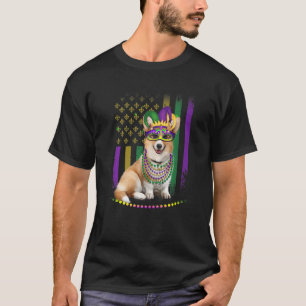 Mardi Gras Dog Carnival Corgi Dog Jester Pet Puppy T-Shirt