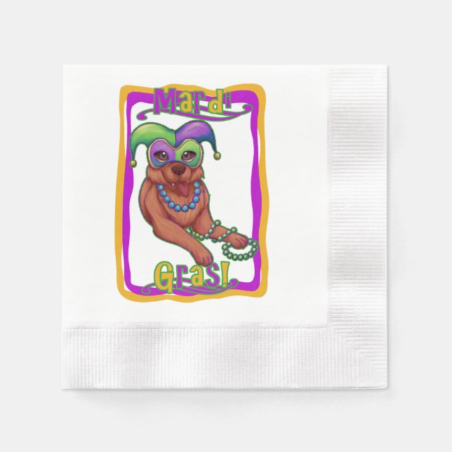 Mardi Gras Dog Napkin (Front)