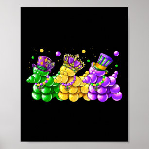Mardi Gras Dogs Carnival Party Women  Poster