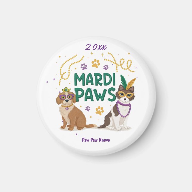 Mardi Gras Dogs Magnet (Front)