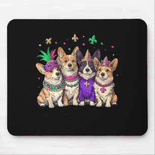 Mardi Gras Dogs Parade Carnival Illustration Mouse Pad