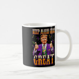 Mardi Gras Donald Trump Great Again American Flag Coffee Mug