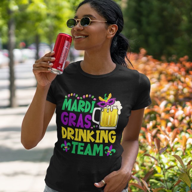 Mardi Gras Drinking Team - Funny Mardi gras T-Shirt (Creator Uploaded)