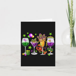 Mardi Gras Drinks New Orleans Funny Costume Women Card