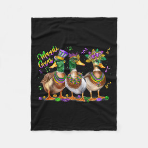 Mardi Gras Duck Carnival Costume Louisiana Men Wom Fleece Blanket