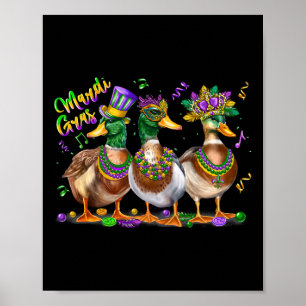 Mardi Gras Duck Carnival Costume Louisiana Men Wom Poster