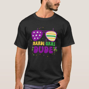 Mardi Gras Dude Vintage Sunglasses Cool Carnival C T-Shirt