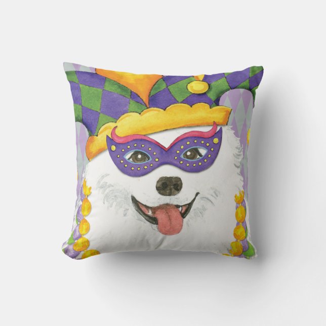Mardi Gras Eskie Cushion (Front)