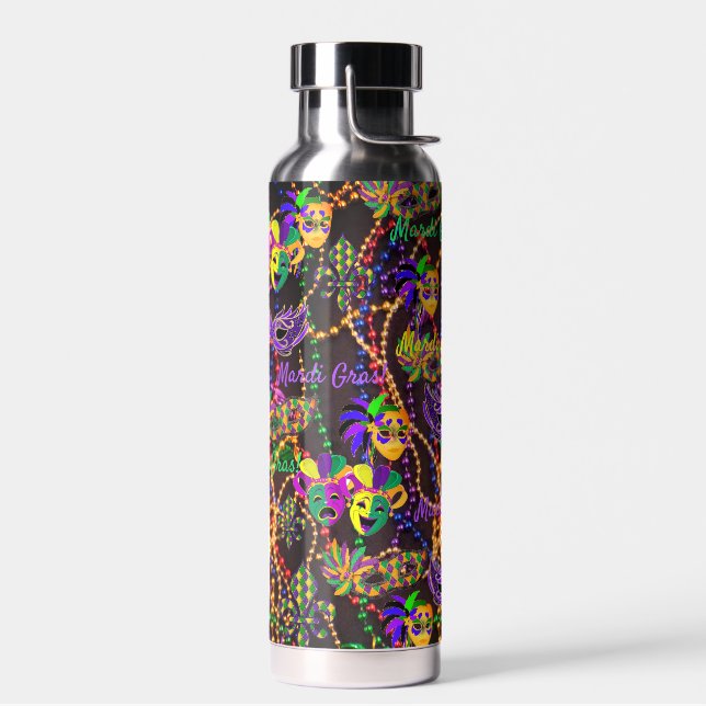 Mardi Gras Everything Beads Masks Hot Cold Water B Bottle (Left)