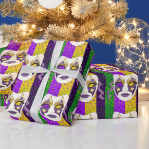 mardi gras face Throw Pillow Wrapping Paper