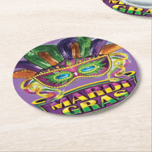 Mardi Gras Fat Tuesday New Orleans Party Coasters