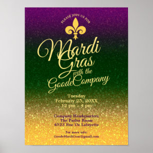 Mardi Gras Fat Tuesday Office Breakroom Large Poster