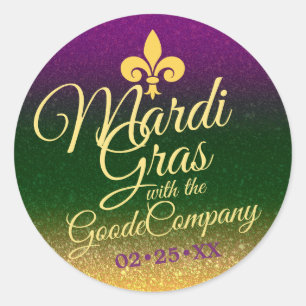 Mardi Gras Fat Tuesday Party Favour Souvenir Classic Round Sticker