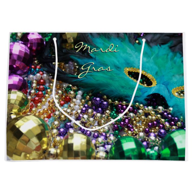 Mardi Gras Feather Mask Party Favour Gift Bags (Front)