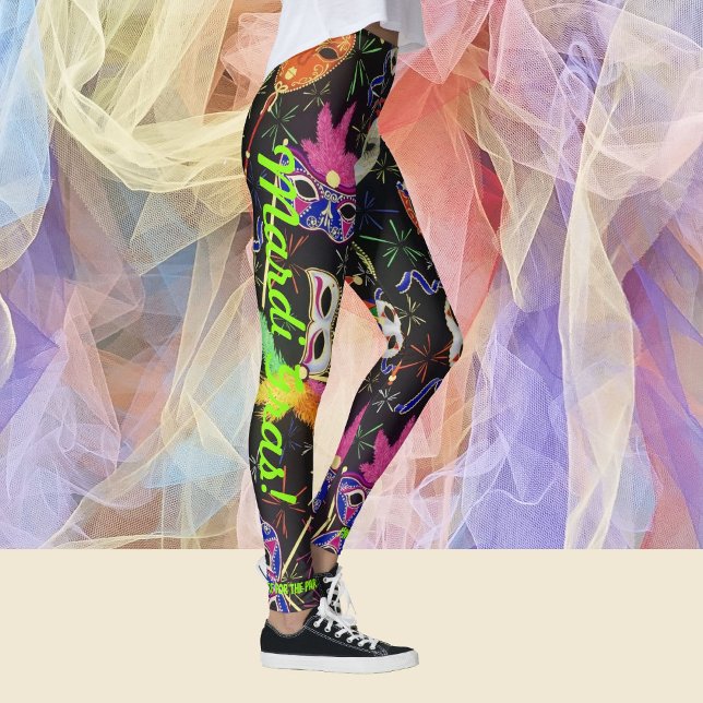 Mardi Gras Feather Masks Women's Leggings Pants (Creator Uploaded)