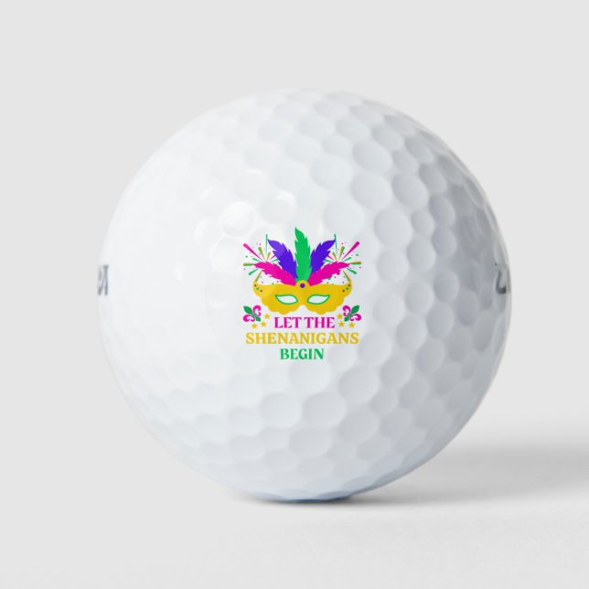 Mardi Gras Festival Let The Shenganins Begin Golf Balls (Front)
