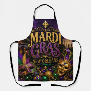 Mardi Gras Festival New Orleans Louisiana Apron