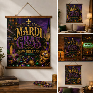 Mardi Gras Festival New Orleans Louisiana Hanging Tapestry