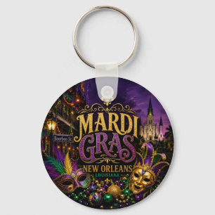 Mardi Gras Festival New Orleans Louisiana Key Ring