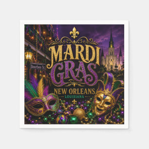 Mardi Gras Festival New Orleans Louisiana Napkin