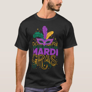 Mardi Gras Festival Unique Feathers Mask Design T-Shirt