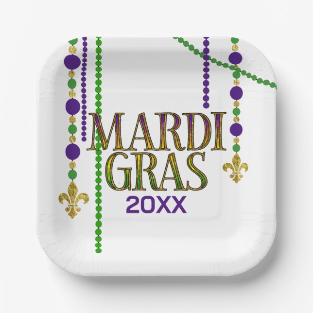 Mardi Gras Festive Carnival  Paper Plate (Front)
