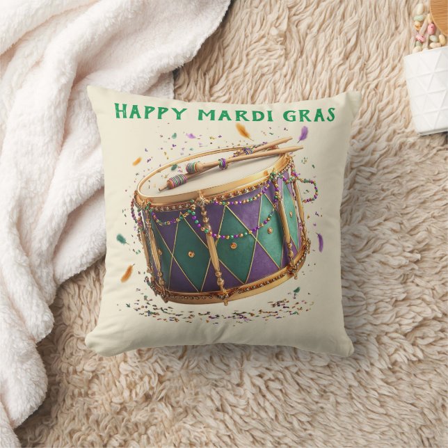 Mardi Gras Festive Drum Cushion (Blanket)