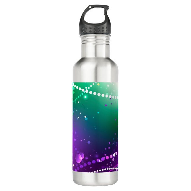 Mardi Gras Festive Purple Background 710 Ml Water Bottle (Front)