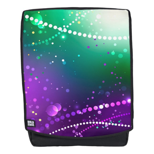 Mardi Gras Festive Purple Background Backpack (Front)
