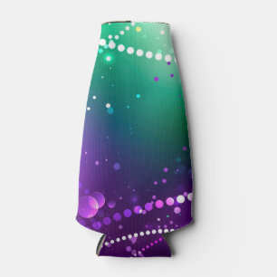Mardi Gras Festive Purple Background Bottle Cooler