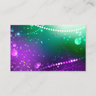 Mardi Gras Festive Purple Background Business Card