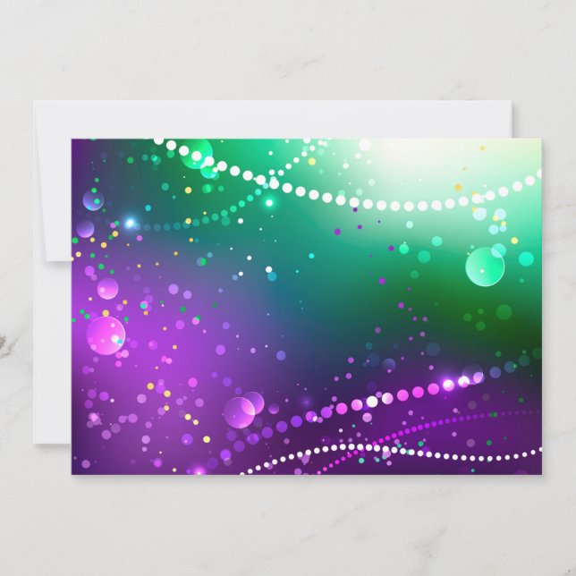 Mardi Gras Festive Purple Background Card (Front)