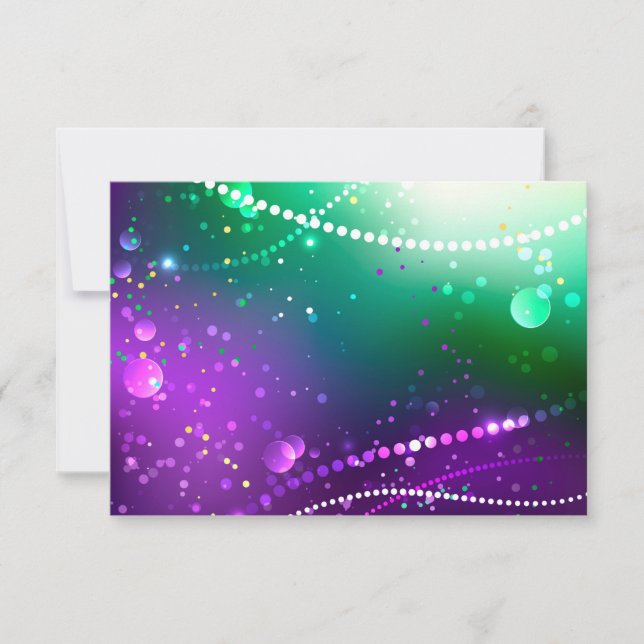 Mardi Gras Festive Purple Background Card (Front)