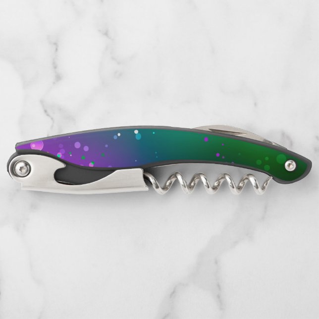Mardi Gras Festive Purple Background Corkscrew (Front)