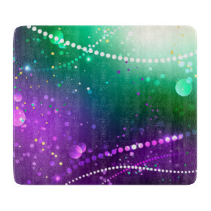 Mardi Gras Festive Purple Background Cutting Board