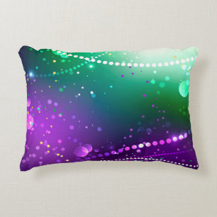 Mardi Gras Festive Purple Background Decorative Cushion