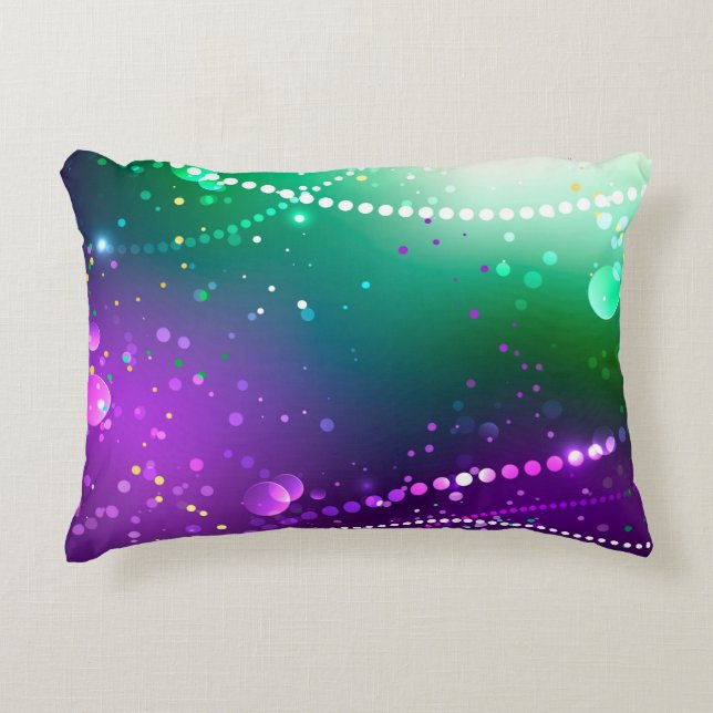 Mardi Gras Festive Purple Background Decorative Cushion (Front)