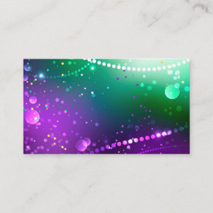 Mardi Gras Festive Purple Background Discount Card