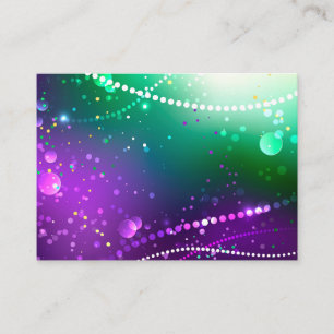 Mardi Gras Festive Purple Background Discount Card