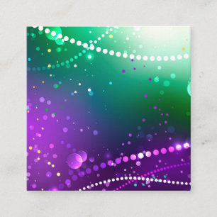 Mardi Gras Festive Purple Background Discount Card