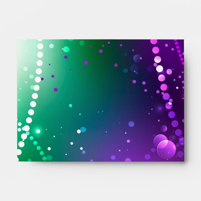 Mardi Gras Festive Purple Background Envelope (Front)