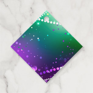 Mardi Gras Festive Purple Background Favour Tags