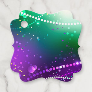 Mardi Gras Festive Purple Background Favour Tags